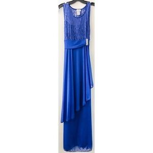 Neon royal blue lace top dress small